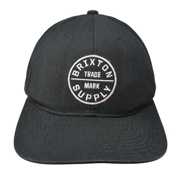 Brixton Supply Trade Mark Snapback Cap Black One Size Adjustable Embroidered - Picture 1 of 10